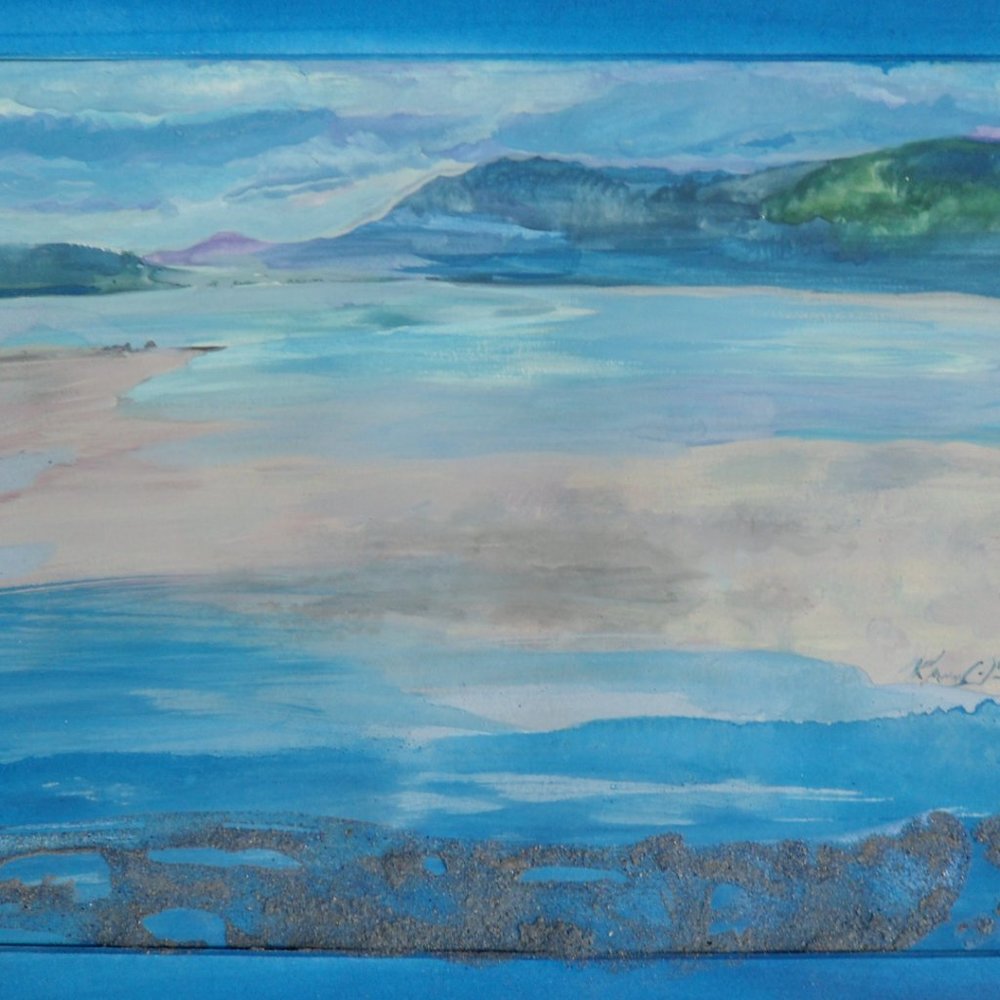 Spanish Banks original water color framed